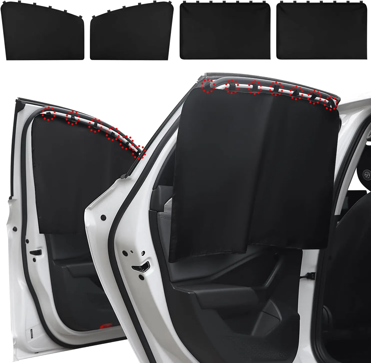 

Car Window Sun Shade for Side Window, 4 Pcs Magnetic Covers Blackout Car Sun Shade Privacy Curtains Universal UV Protection Auto