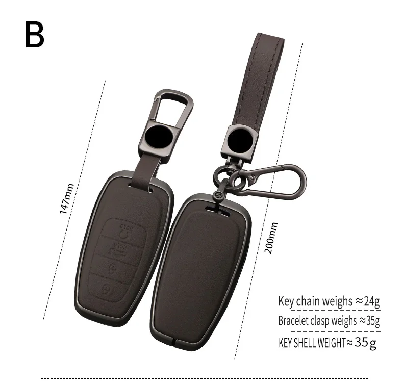 For Hongqi H5 HS5 H6 H9 HQ9 HS3 Metal leather full package keycase personalized keychain protective case 3