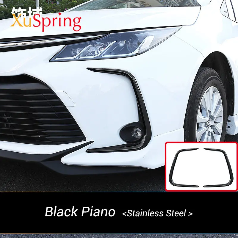 Car Front Fog-light Lamp Trim for Toyota Corolla E210 2019-2023 Garnish Chrome Styling Exterior Accessories Stickers