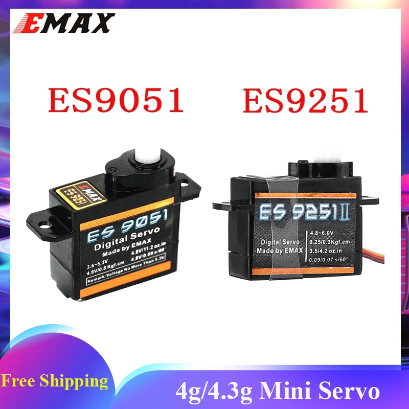 

EMAX ES9251 II 4g Plastic Micro Digital Servo / ES9051 4.3g Digital Mini Servo For RC Model