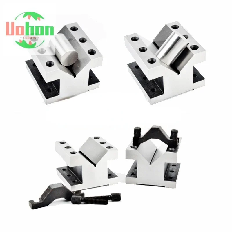 

2pcs V-Block Ground Pair with Clamp Set Precision Matched Pair Precise 35x35x30mm 90°Machinist Multi-use Gauge Gage Tool