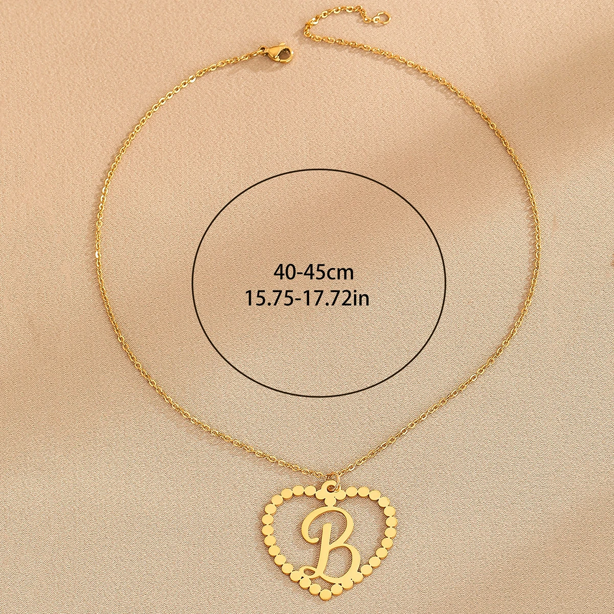 Kinitial Dainty 26 A-Z Letters Love Heart Pendant Necklace For Women Intial Name Stainless Steel Necklace Valentine\'s Day Gift