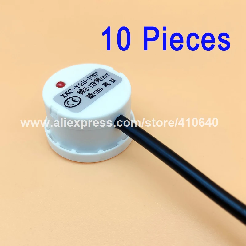 10 Pieces XKC-Y25-PNP 5 to 12 V Contactless Water or Liquid Level Switch Level Detector Outer Adhering Level Sensor PNP Output