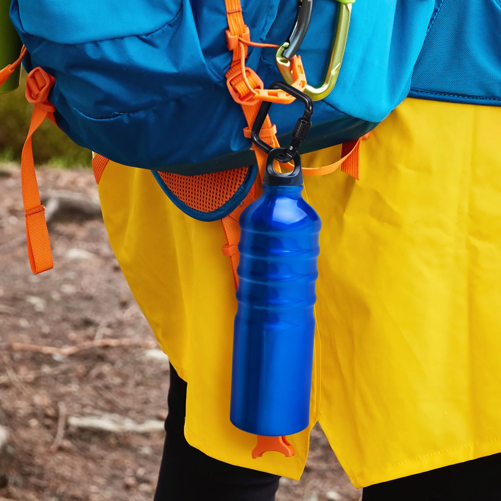 

6Pcs Threaded Locking Carabiners Square Snap Hook Heavy Duty Metal Keychain Clips for Camping Hiking Outdoor Uses