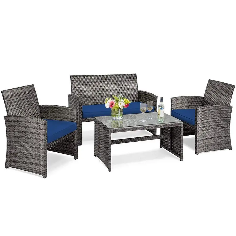 4 Pcs Wicker Patio …