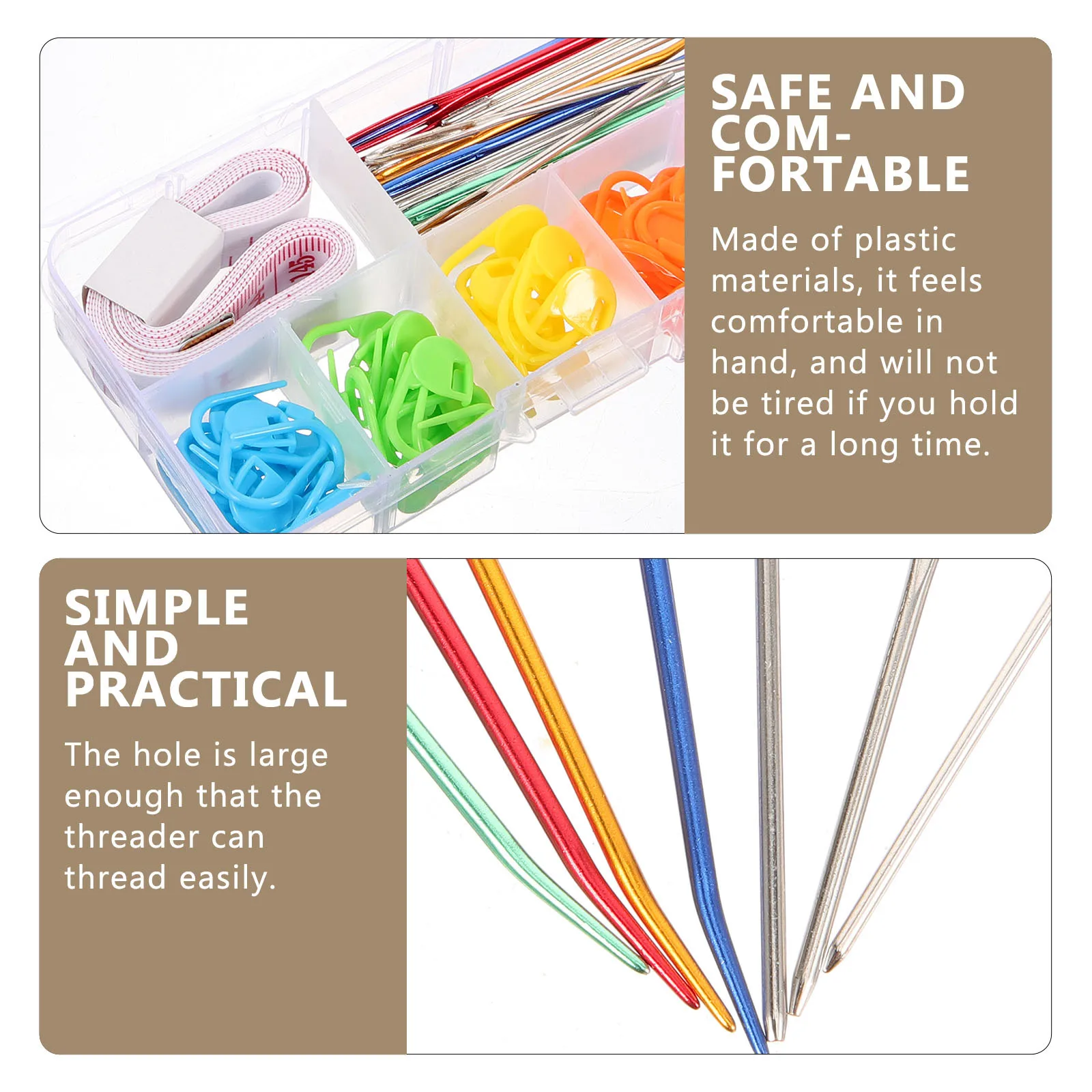 

1 Set Large-Eye Darning Needles Plastic Knitting Needles Lightweight Comfortable Handle For Crocheting Yarn Needle Tapestry