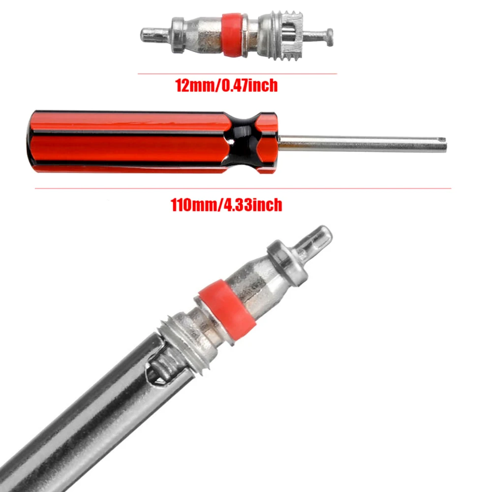 1Set Tire Valve Stem Tool Remover & Installation, 4 Way Valve Core Remover, Single Head Tire Valve Core Remover Installer Tool