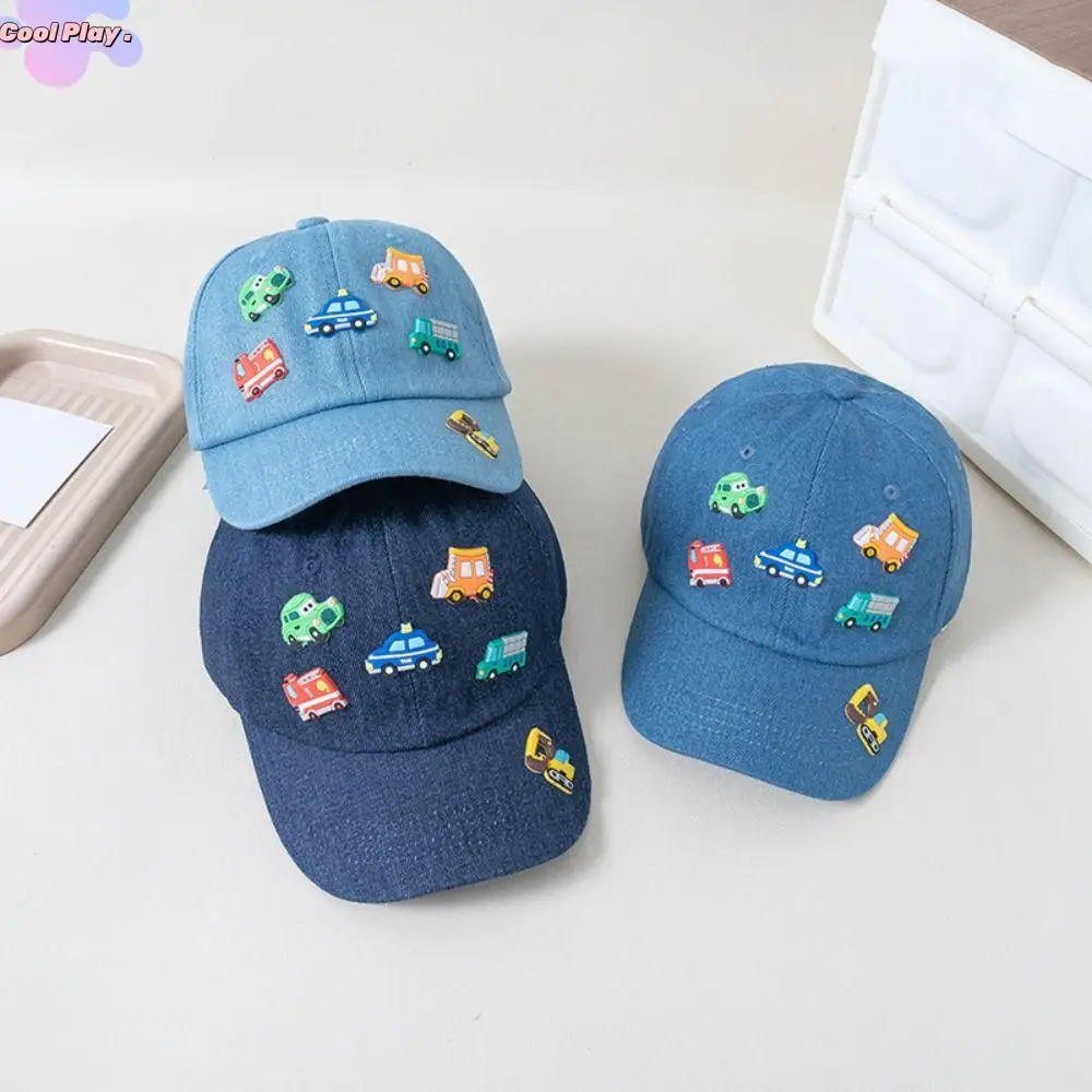 

Fashion Cartoon Children Sports Hats Denim INS Kids Baseball Caps Adjustable Breathable Toddler Peaked Caps Travel