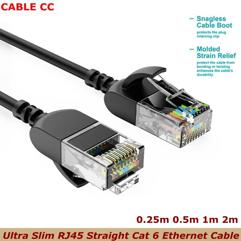 

Straight Ultra Slim RJ45 Cat6A Ethernet Cable , Flexible LAN Ethernet Cable, 10Gbps 550MHz UTP Cat6 Network Cable