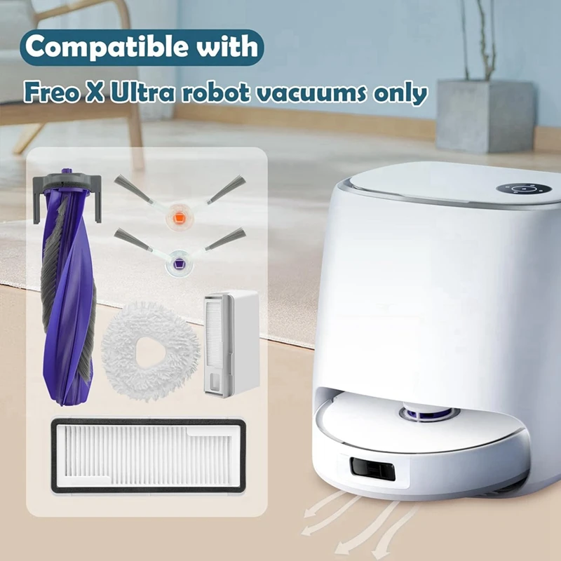 Hot Sale-Accessories Kit For Narwal Freo X Ultra Robot Vacuum Cleaner Main Side Brush Hepa Filters Mop Pads Dust Bags