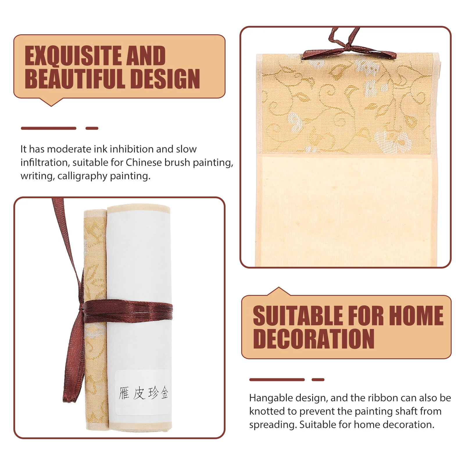 

Calligraphy Scroll Rice Paper for Painting and Writing Slow Infiltration Material Ideal for Watercolor Art Home Office Decor