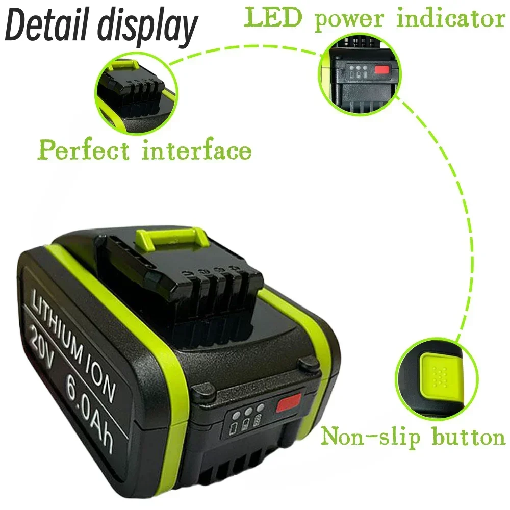 NEW 20V 18000mAh Lithium Rechargeable Replacement Battery for Worx Power Tools WA3551 WA3553 WX390 WX176 WX178 WX386 WX678