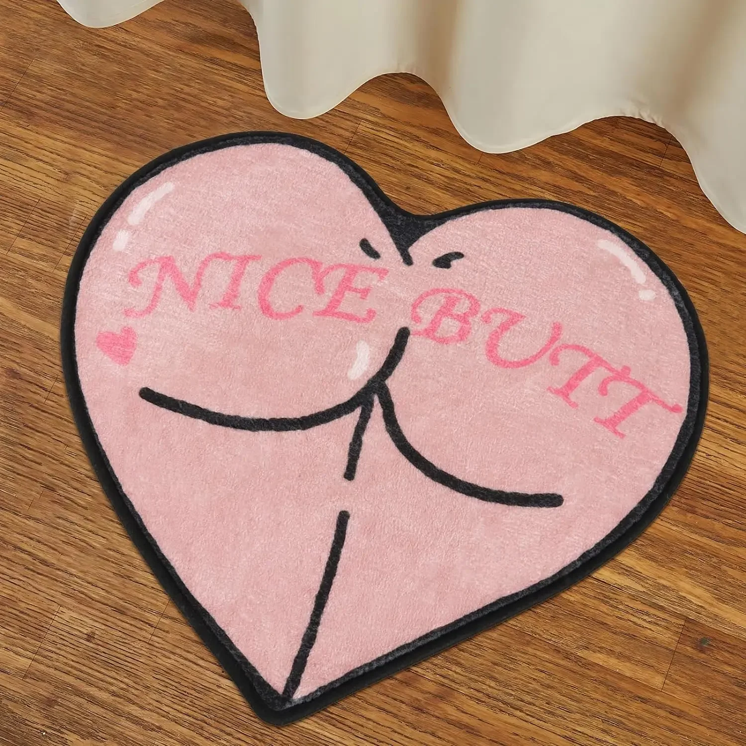 100cm Heart Bathroom Anti-slip Mat Washable Rubber Floor Mat Pink Large Size Door Mat Small Rug Fishbowl Anti-slip Mat