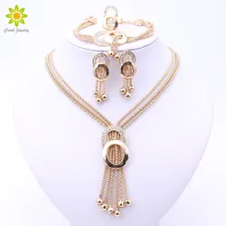 Women Bridal Fine Crystal African Beads Jewelry Sets For Wedding Party Dress Accessories Set Earrings Pendants Necklace Rings