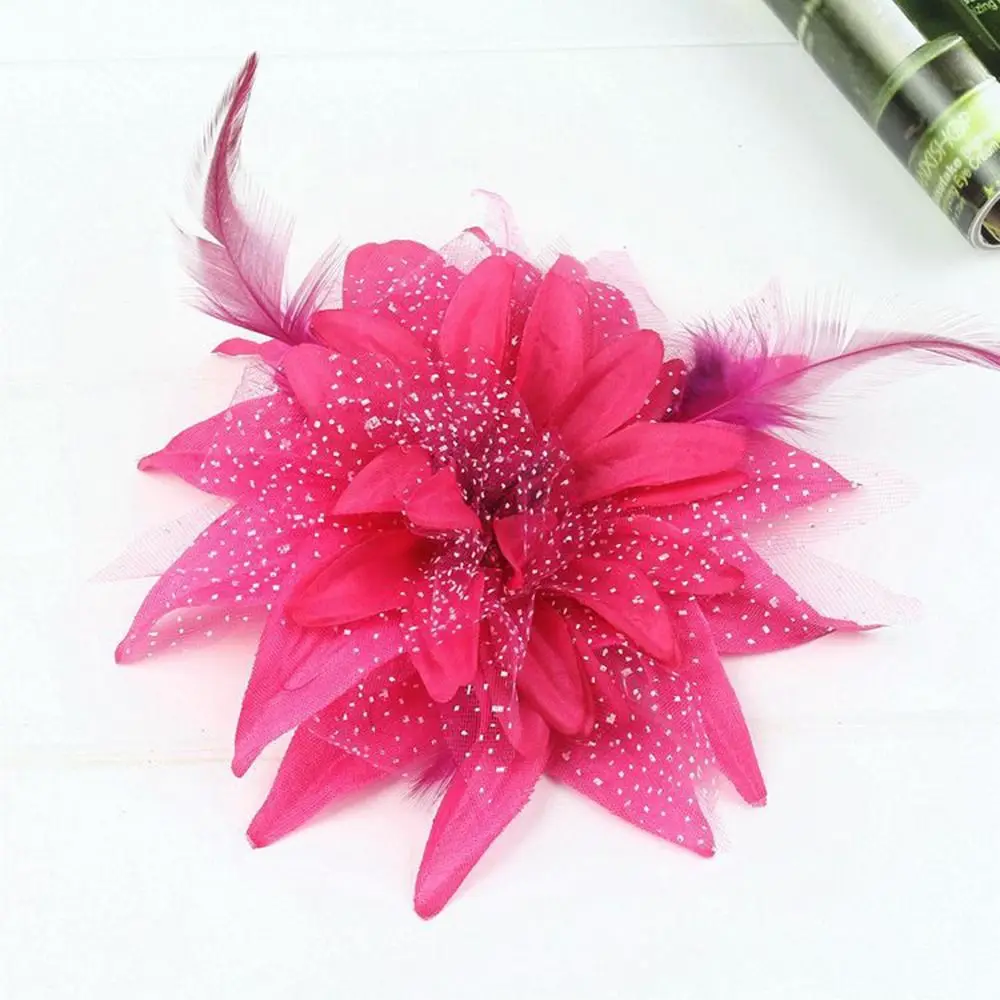 

Brooch Feathers Hair Clip Feather Beads Bridal Hairpin Headdress Corsage Flower Wrist Flower for Wedding Hair Accessories