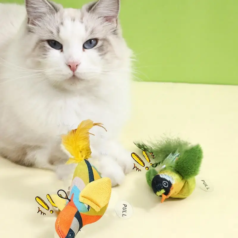 Interactive Bird Cat Toy Interactive Cat Toy Bird with Sounds Real Birds Interactive Cat Toys for Indoors Realistic Toys for cat