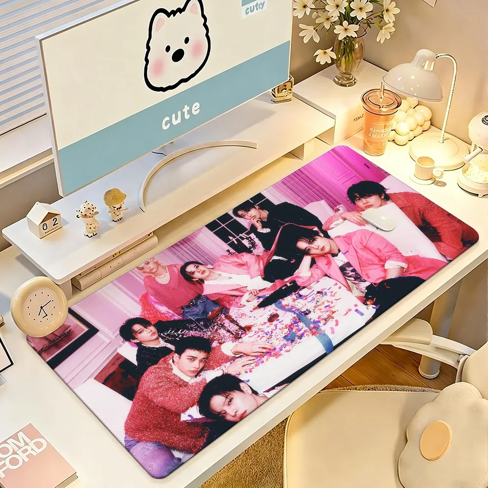 Hot Kpop S-Stray K-Kids KARMA Mouse Pad Large Non-Slip Waterproof Mat Stitched Edge Keyboard Pad for Gaming Daily Office