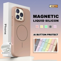 Luxury Liquid Silicone Phone Case For iPhone 16E 15 14 16 Plus 11 12 13 16 Pro Max Magsafe Official Magnetic Protector Cover