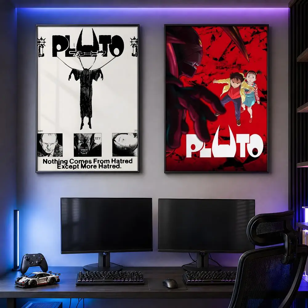 Manga P-Pluto Naoki Urasawa Sci Fi Mystery Poster PP Self Adhesive Decorative HD For Garage Gaming Room Living Room Gift