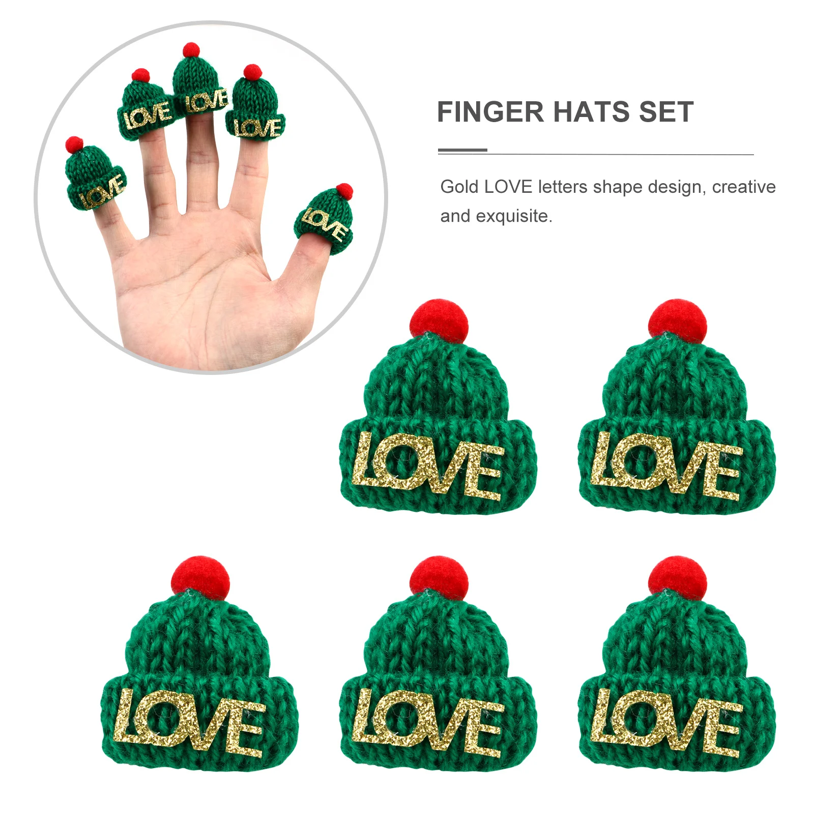 10 قطع من قبعات أصابع عيد الميلاد المحبوكة للأطفال في حفلات الأعياد وديكورات ذاتية الصنع فكرة هدية للتعلم التفاعلي وقت اللعب
