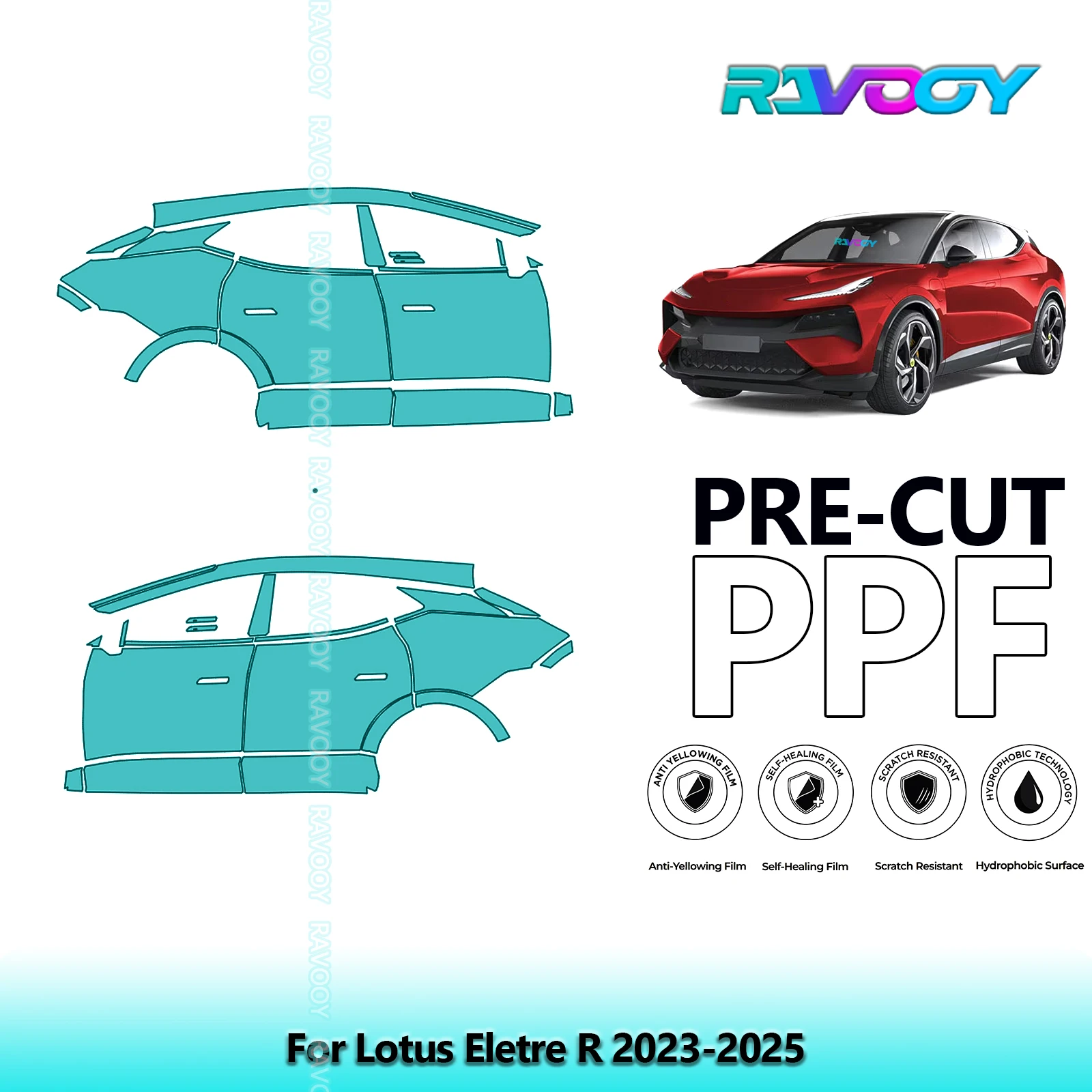 

For Lotus Eletre R 2023-2025 8.5mil Clear Matte Pre-Cut PPF Door & A/B Pillar Kit TPU Paint Protection Film Set