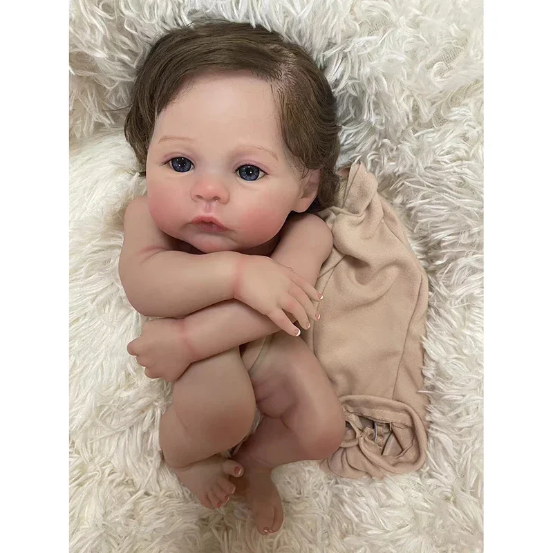 19inch Reborn Doll Kit Meadow with Rooted Hair 3D Painted Skin with Visible Veins Reborn Doll Parts Muñeca Kit Bebe Reborn