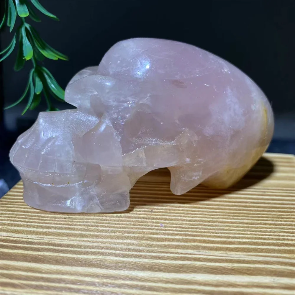 

299g Crystal Natural Rose Skull Carving Stone Quartz Skeleton Mineral Gemstones Minerals Spiritual Craft Home Decoration