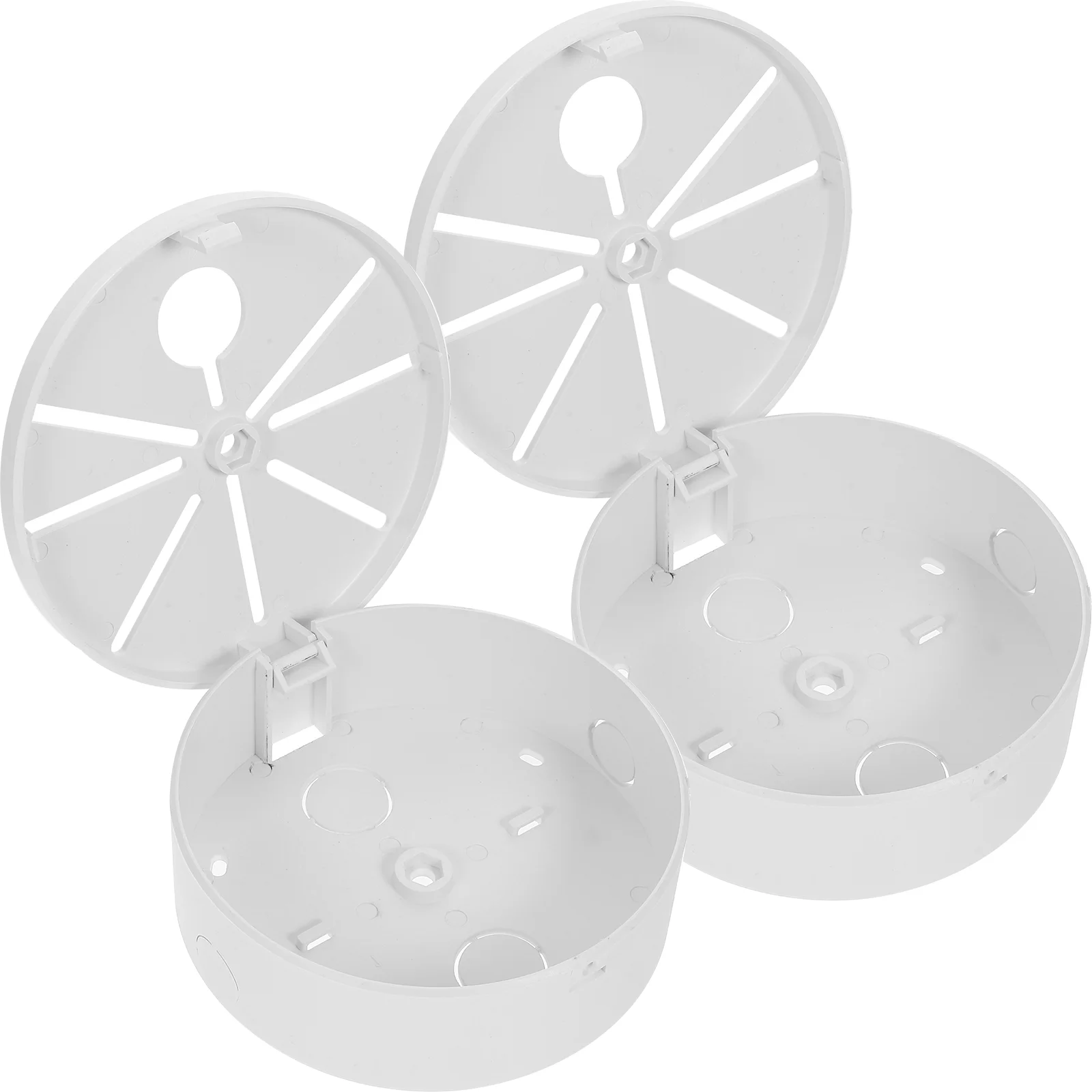 

2 Pcs Hemispherical Box Plug Covers Mount Security Extension Cords Electric Wire Plastic