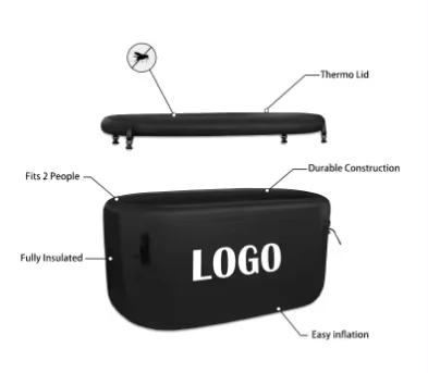 New Trend Hot Tub Polygonal Portable Eisbad Model 2-4 Person Spa Massage Tub Outdoor Inflatable Bathtub