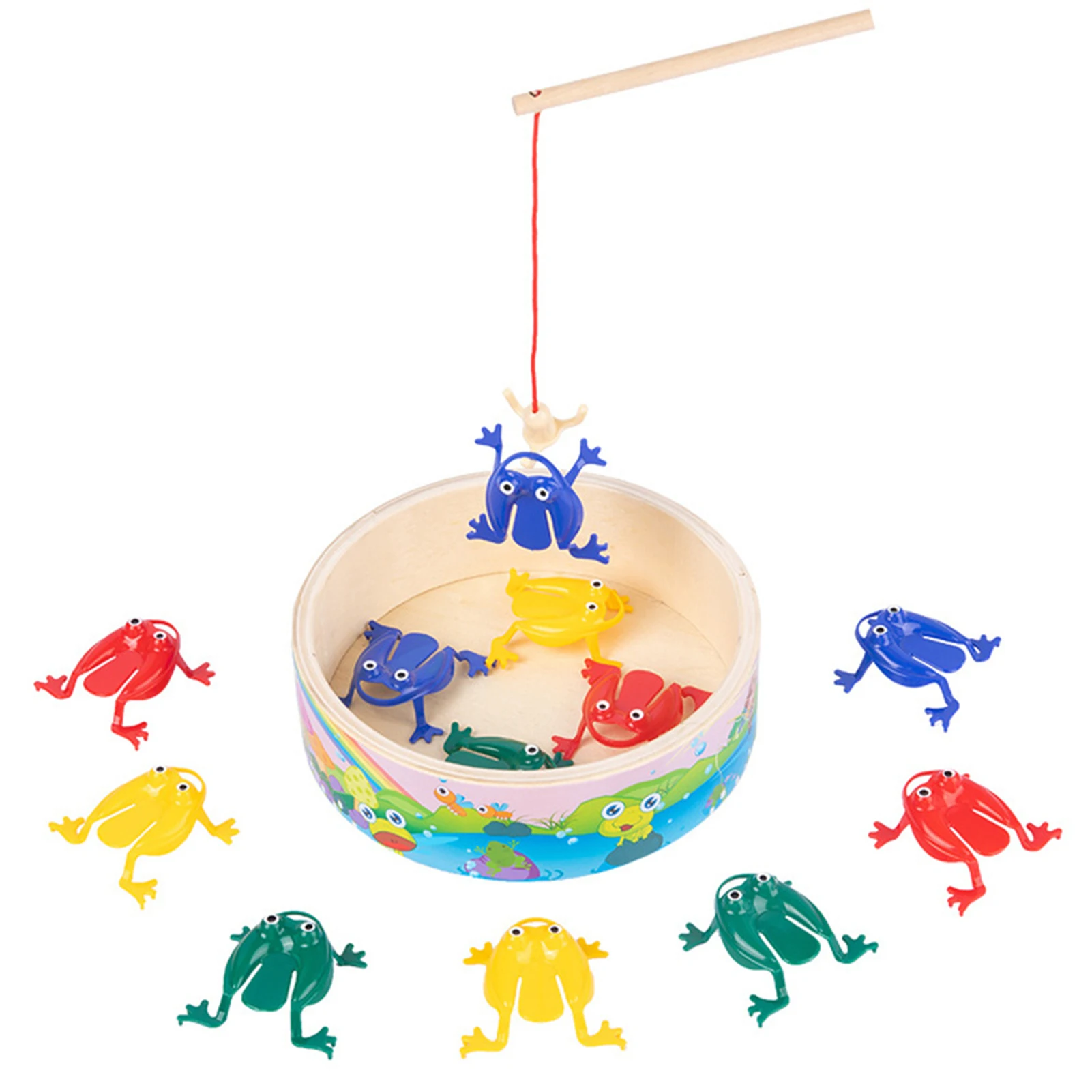 Pesca educativa per bambini per rane Giocattoli per bambini Giocattolo da gioco divertente magnetico in legno