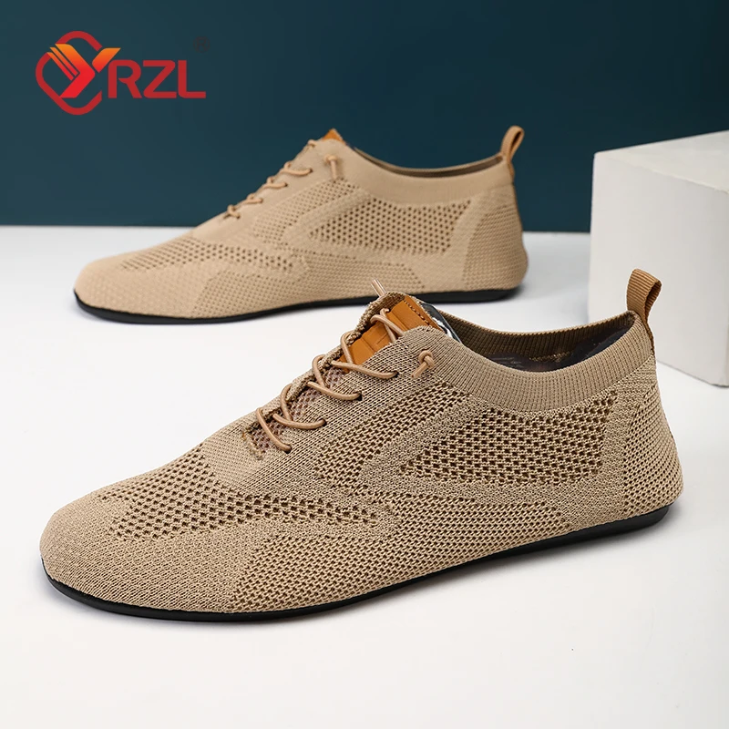 YRZL-mocasines de suela fina para hombre, zapatos planos para caminar, transpirables, antideslizantes, informales, de verano