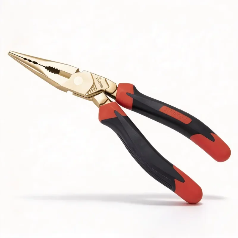 Explosion-proof German-style labor-saving curved long-nosed pliers, aluminum-bronze explosion-proof hand tool, suitable for