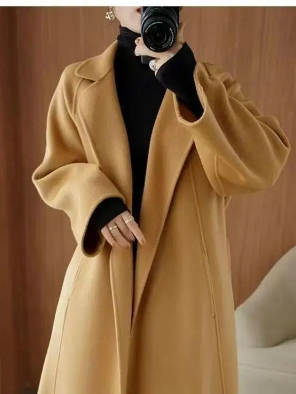 

Шерстяное пальто до колена больших размеров, повседневные брюки с высокой талией, грушевидное боди, зимняя верхняя одежда