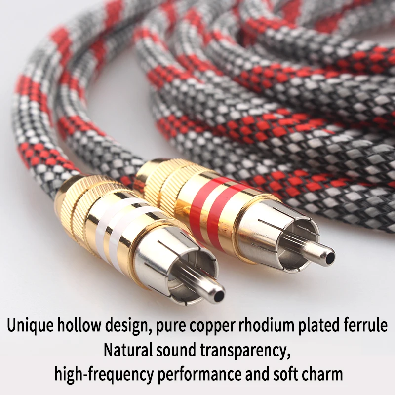 Hifi lava red RCA audio signal cable 4N OFC silver plated audio cable male to male 2RCA to 2RCA hifi Amplifier decoder