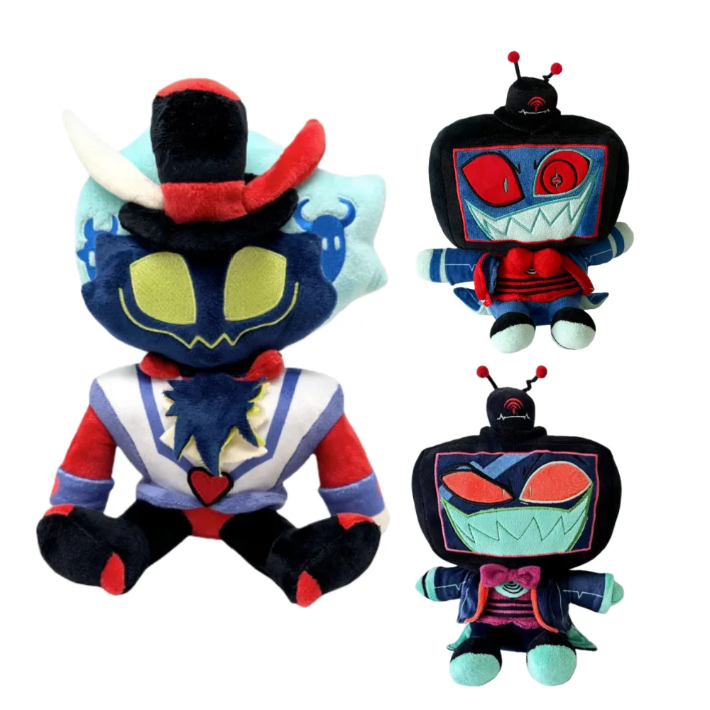 

In Stock 25cm Banpresto Hazbin Figure Cartoon Plush Alastor Vox Valentino Cute Stuffed Figurine Doll Decoration Gifts