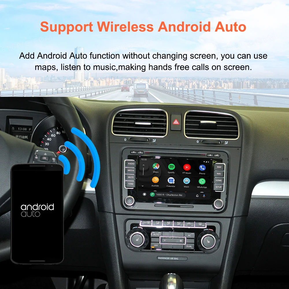 Bonroad Wireless Carplay Android Auto Nachrüst-Kits Modul für Volkswagen Passat B6 B7 Golf 6 RNS510 Serie Airplay Mirrorlink – Detail 7