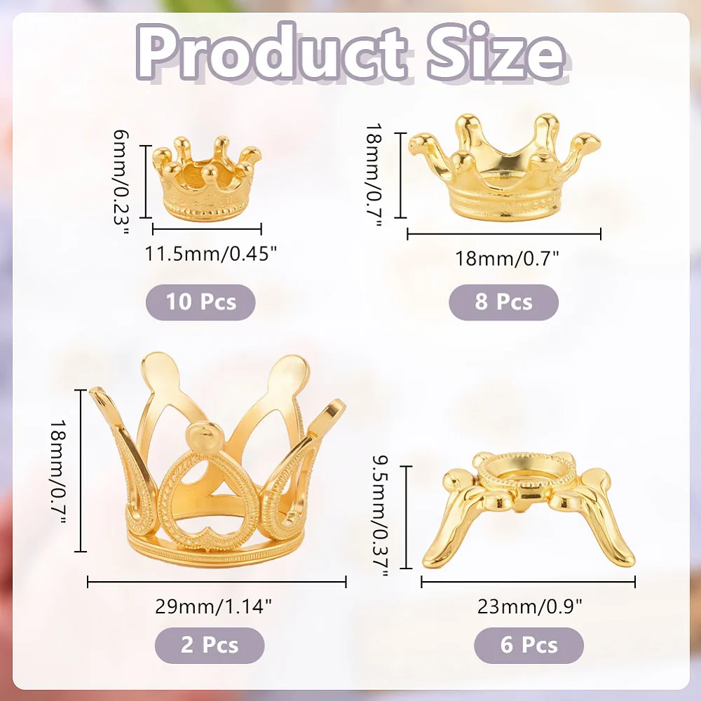 26 Pcs 4 Styles Metal Ball Stand Mini Crown Shaped Sphere Holders Egg Sphere Displays for Eggs Marbles Rocks Sphere Display