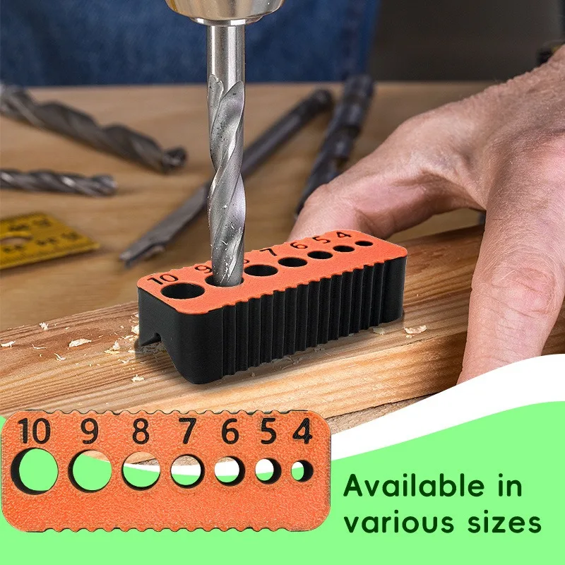 1pc Drill Guide - with Metric Scale and Numbered Holes, Suitable for Wood & Drywall - Compatible with 4-10mm Drill Bits