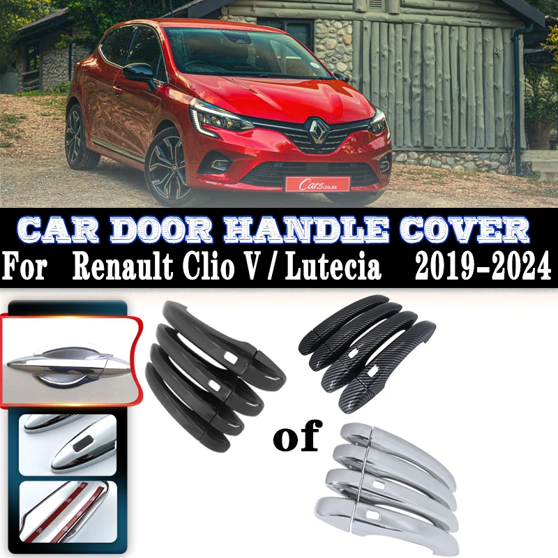 

For Renault Clio 5 Accessories 2023 V Lutecia BF 2019~2024 Car Door Handle Covers Exterior Scratch Protective Decor Accessories