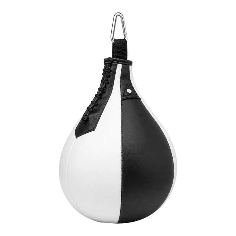 77HC Punching Training Bag for Indoor Boxing Work, Drop-Shaped PU Bag with Stitched Construction and Upper Loop for Rhythm