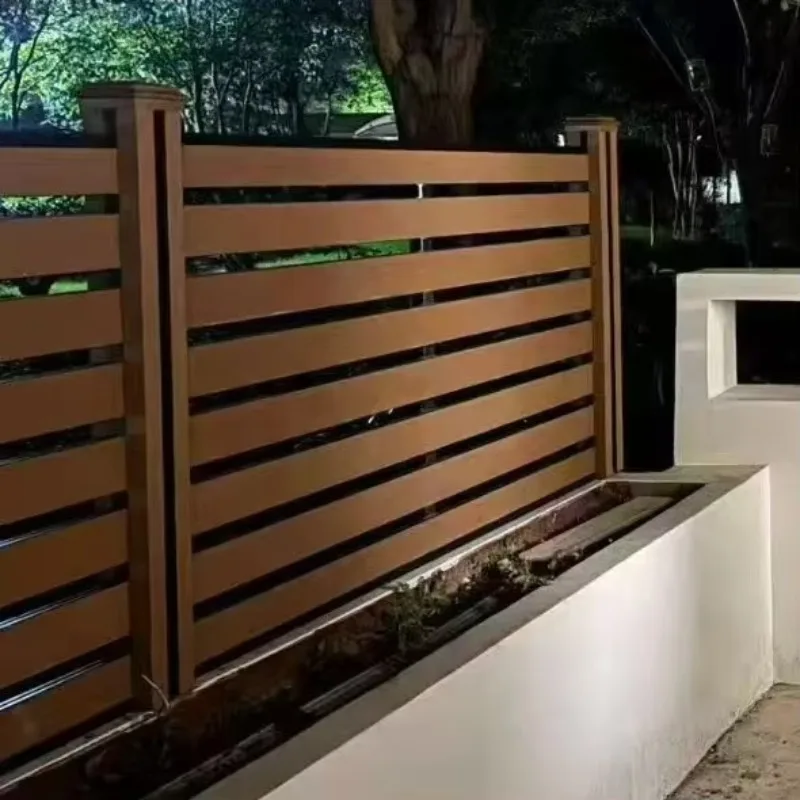 House Exterior Wall Non-privacy Fence WPC Wood Composite Fence Board, Suitable for Outdoor Garden Wall Borders