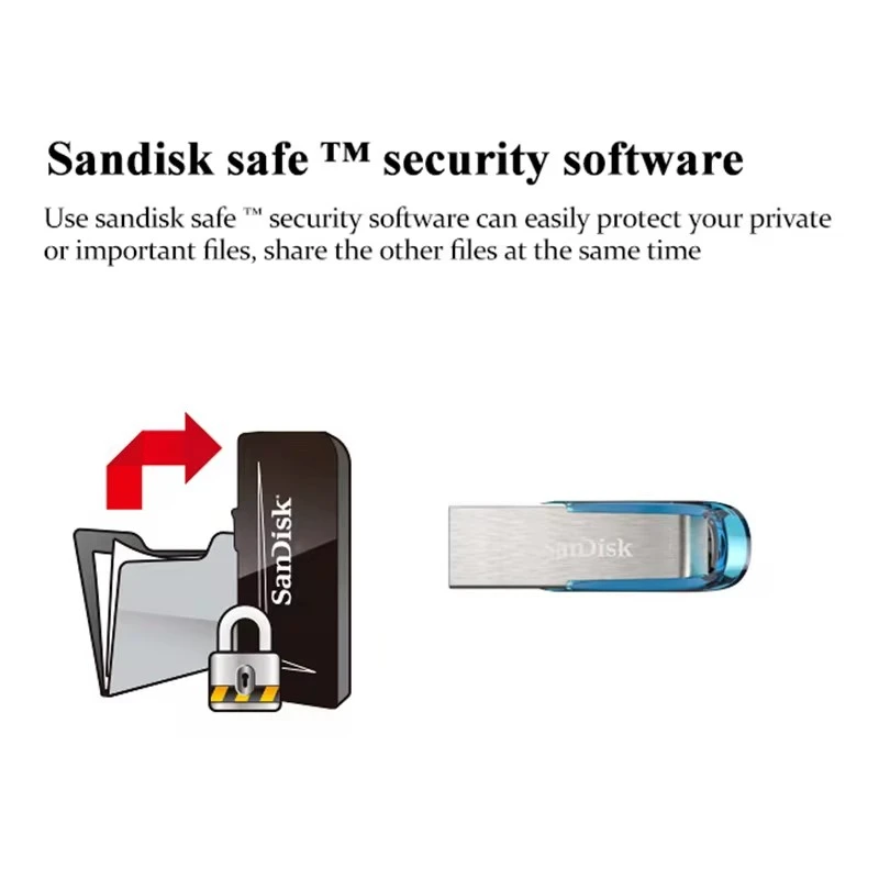 Genuine SanDisk Skyblue CZ73 USB3.0 Pen Drive 32GB  Pendrive 64GB  USB Flash Drive  128GB USB Stick USB Memoría For PC