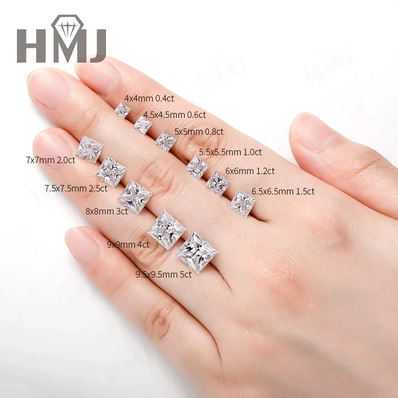 【قطع كاملة】D لون مويسانيتي دايموند مستدير / بيضاوي / كمثرى / مشع / زمرد / قلب / أميرة / وسادة / Asscher مع GRA #5