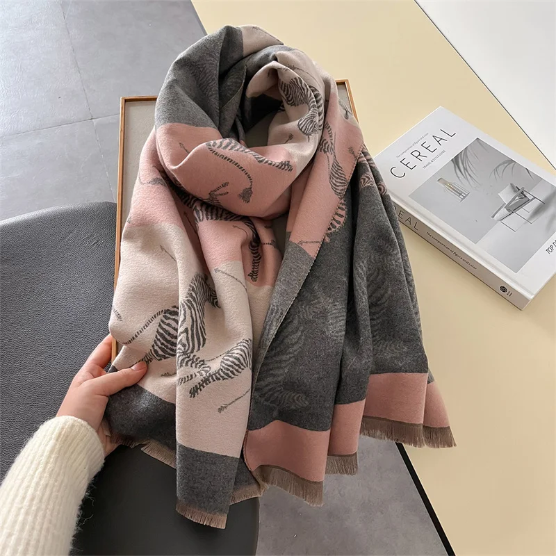 New Design Winter Warm Cashmere Shawl Scarf for Women Luxury Pashmina Blanket Wrap Bandana Femal Thick Poncho Echarpe Foulard