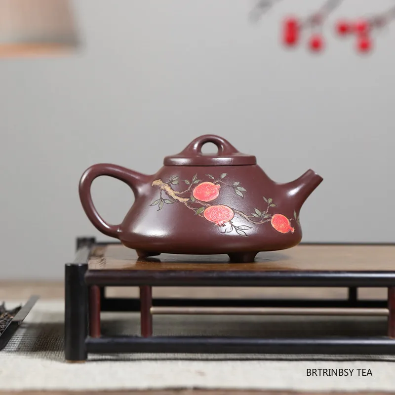 190ml Chinese Yixing Purple Clay Teapot Triangular Shape Tea Pot Tradition Handmade Kettle Household Zisha Tea Set Teaware