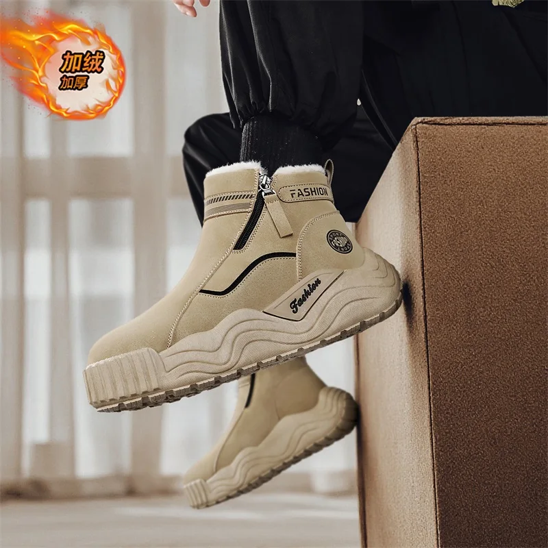 men boots 2025 New Winter Slippers Warm Men Shoes Waterproof Non-Slip Plush Sneakers Male tenis shoes Boots Men Sneakers Winter