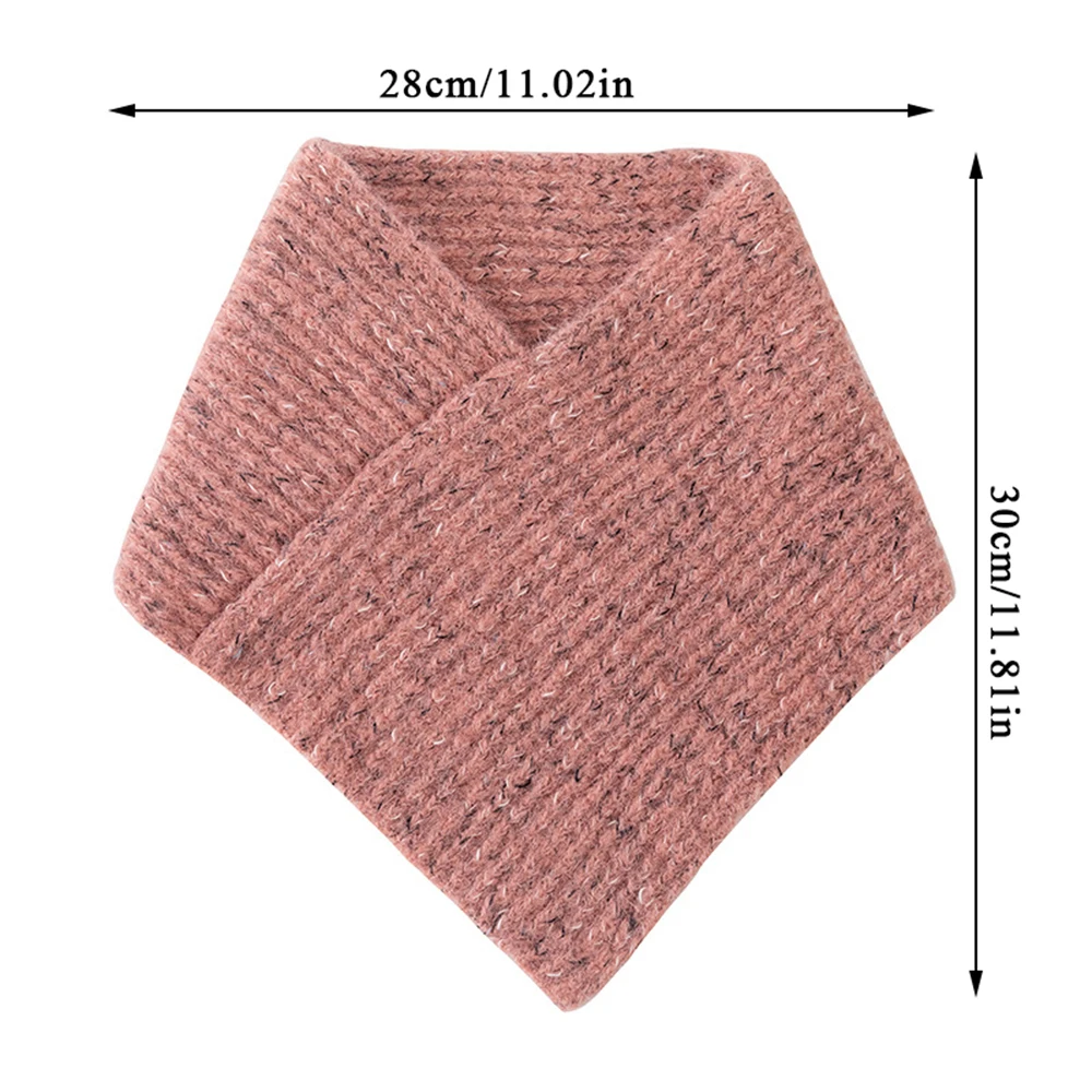 Thick Winter Warm Triangle Ring Scarf Knitted solid Color Neck warmer Collar Scarf For Women Outdoor Woolen Yarn Bufanda Muffler