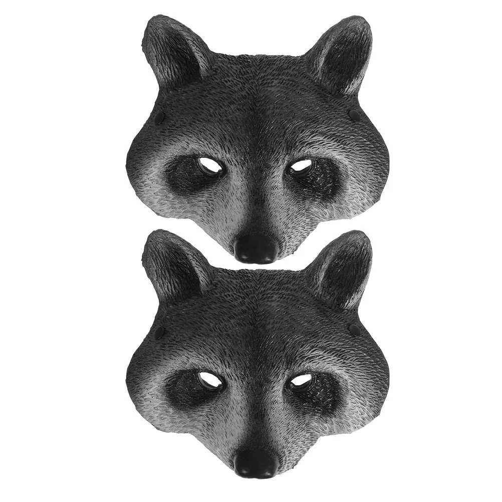 

2Pcs Realistic Raccoon Animal Mask 3D PU Foam Half Face Mask Halloween Cosplay Party Props Raccoon Cosplay Masks