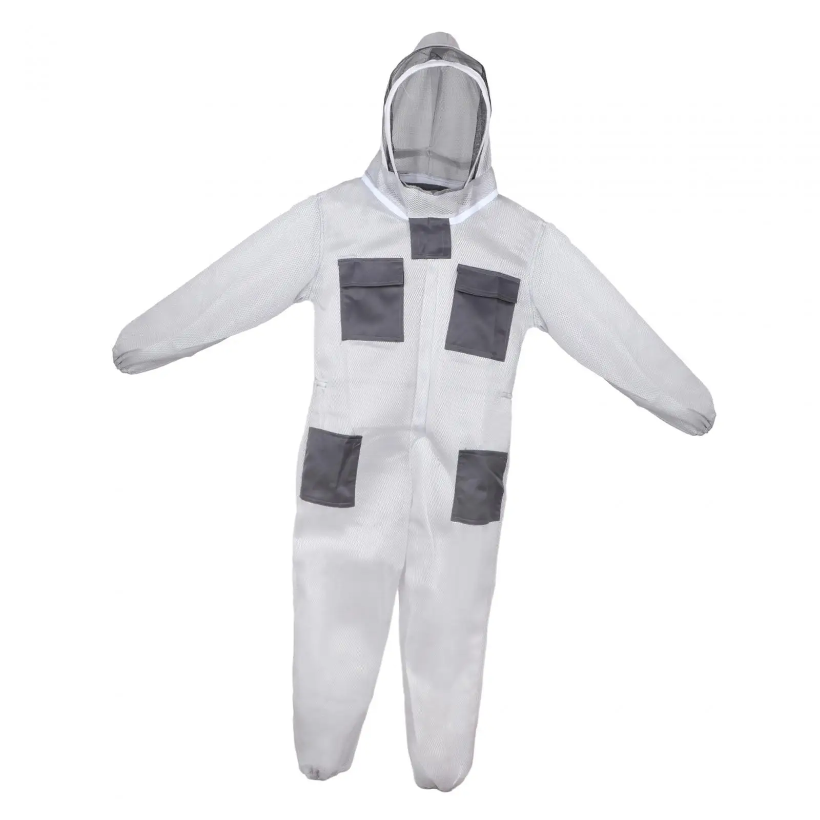Sturdy Bee Suit Beekeeping Protection Suit for Men Women Long Sleeve Overall Workwear with Detachable Hood Breathable Mesh