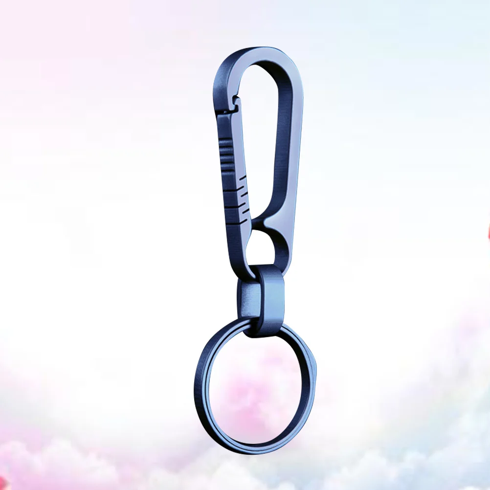 الخصر على ظهره مشبك سبائك التيتانيوم Tc4 سلسلة المفاتيح خفيفة الوزن لمفاتيح السيارة معلقة في الهواء الطلق والعتاد الأزرق كامل التصنيع باستخدام الحاسب الآلي